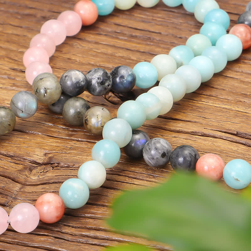 108 Mala Beads Amazonite Black Glitter Stone Positive Tassel Bracelet (Extra 30% Off | USE CODE: FS30) - Image 21
