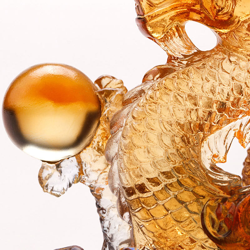 Handmade Multicolored Dragon Liuli Crystal Art Piece Protection Home Office Decoration - Image 9