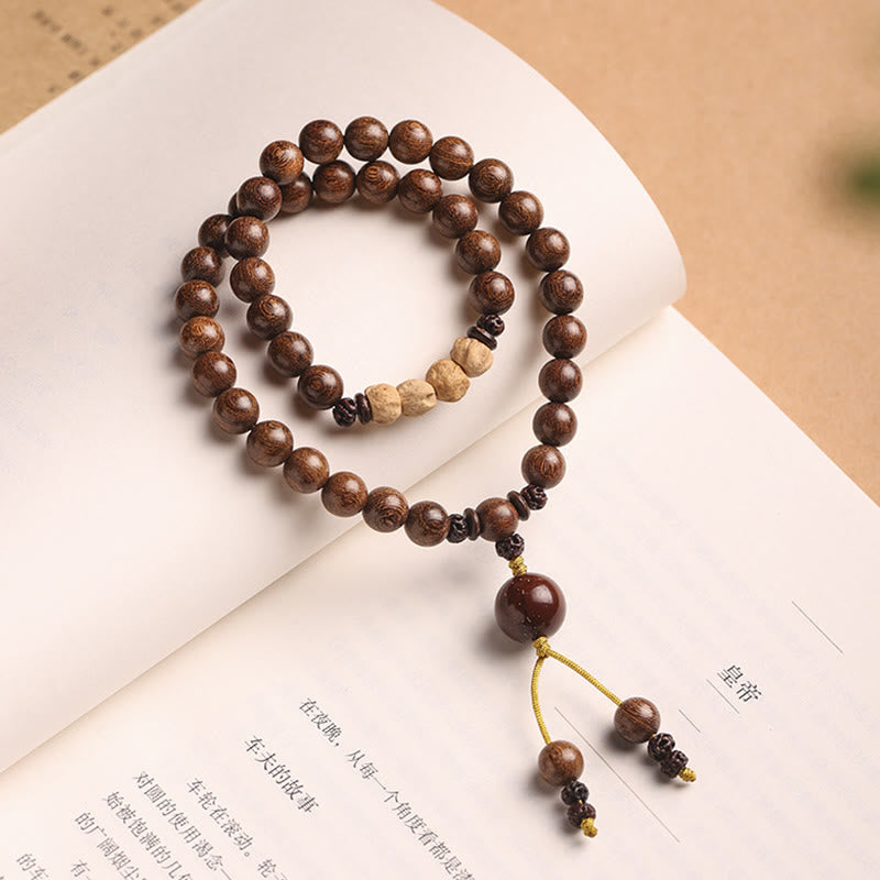 Sandalwood Small Leaf Red Sandalwood Bodhi Seed Purification Double Wrap Bracelet - Image 11