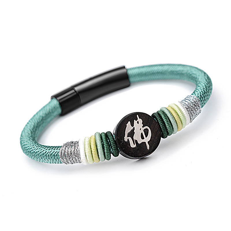 Buddha Character Ebony Handcrafted Rope Bracelet - Image 13