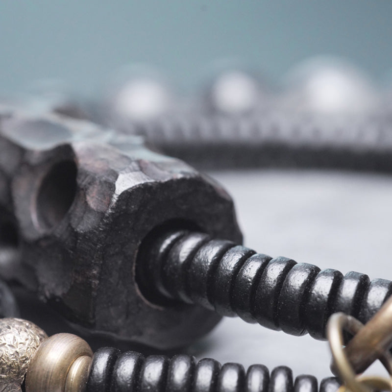 Black Rutilated Quartz Ebony Wood Copper Wisdom Couple Bracelet - Image 8