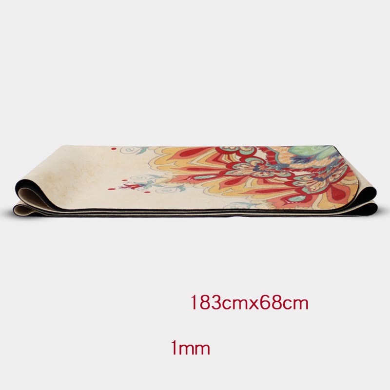 Tibetan Mandala Elephant Lotus Koi Fish Mindful Natural Rubber Yoga Mat Decoration - Image 6