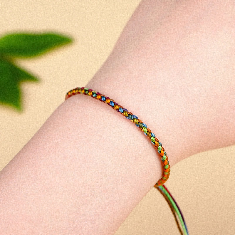 "May all your wishes come true" Lucky Multicolored Bracelet - Image 3