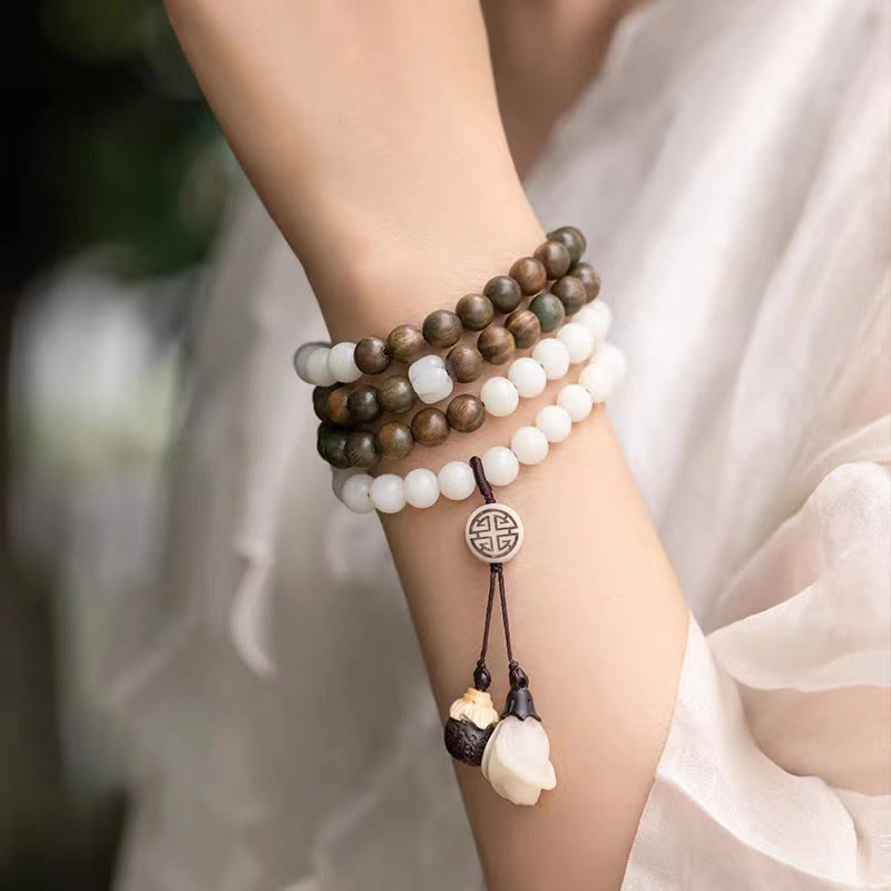Natural Green Sandalwood Bodhi Seed Soothing Bracelet