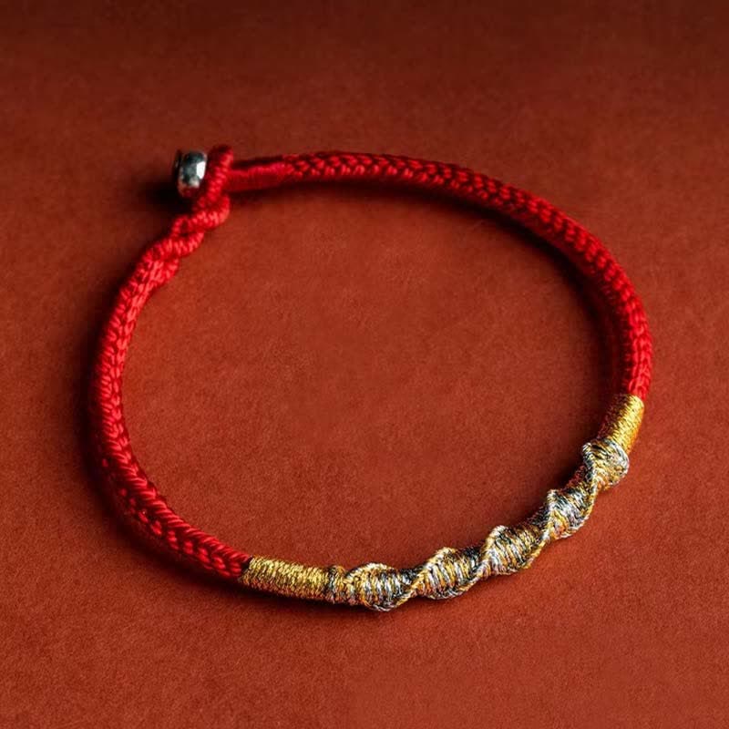 925 Sterling Silver Luck Strength Red String Protection Braid Bracelet - Image 4