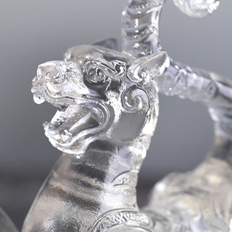 Feng Shui Four Symbols Azure Dragon Handmade Liuli Crystal Art Piece Home Office Decoration - Image 7