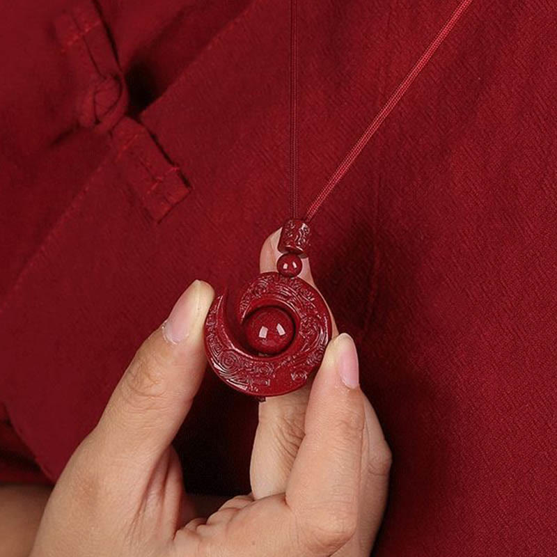 One's Luck Improves Design Patern Natural Cinnabar Concentration Necklace Pendant - Image 5