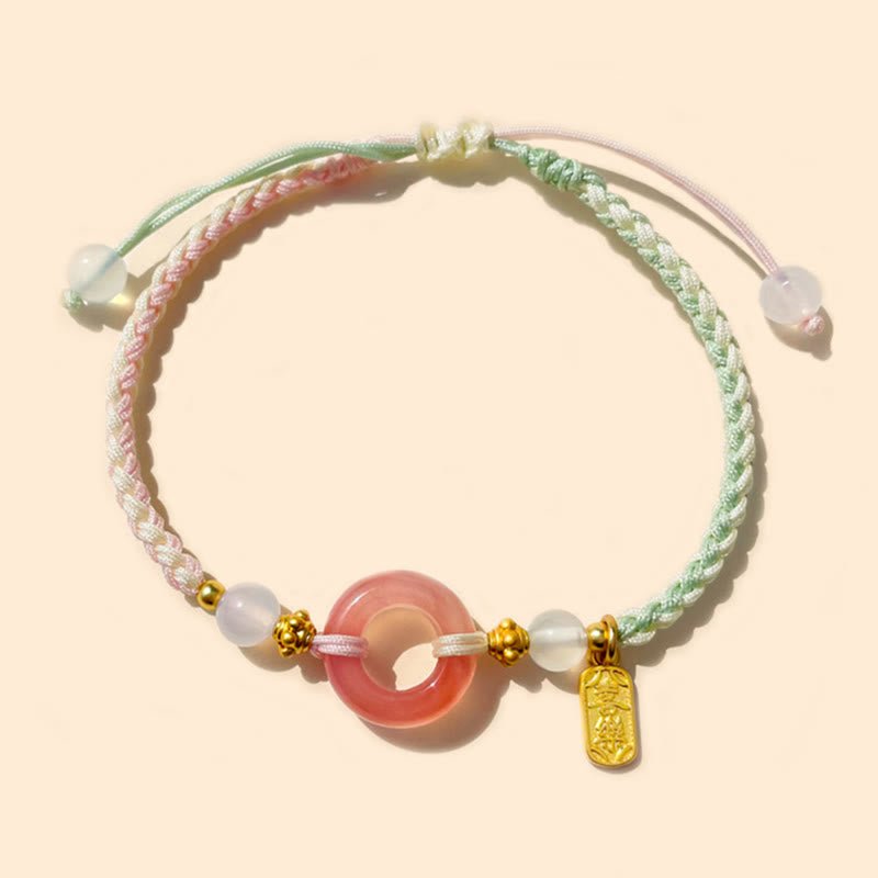 Peace And Joy Agate Peace Buckle Auspicious Handmade Braided Bracelet