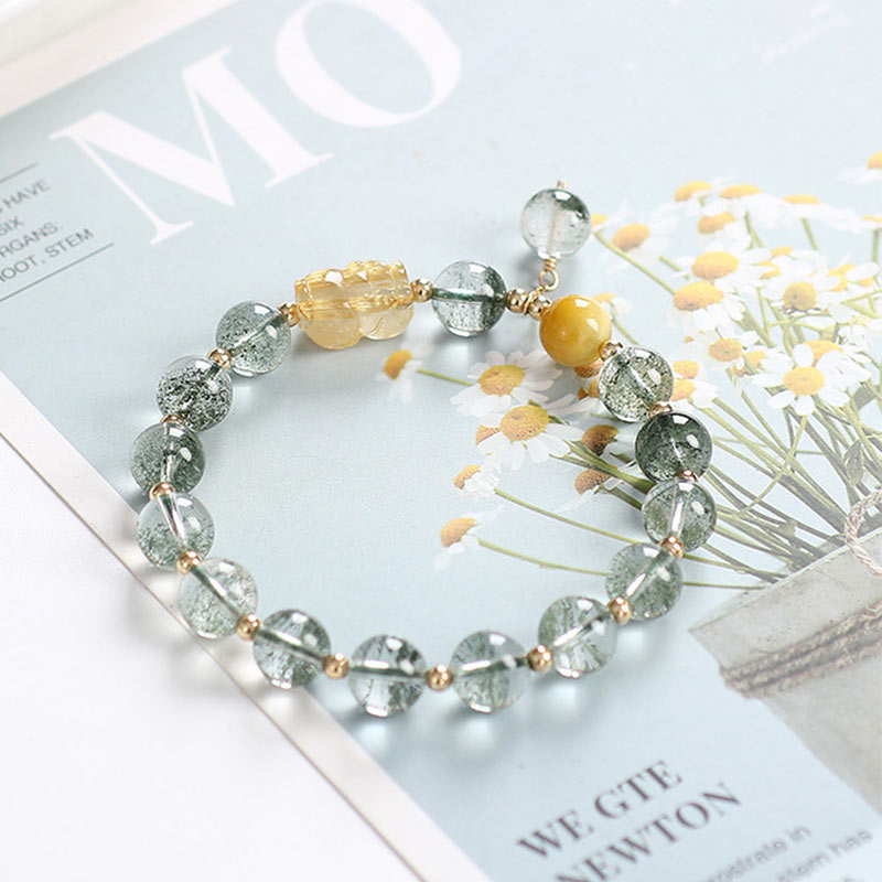 Green Phantom Citrine PiXiu Confidence Bracelet - Image 3