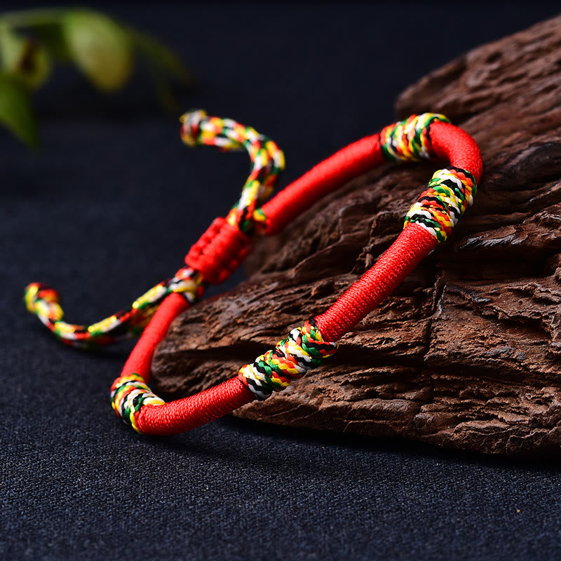 Tibetan Handmade Colorful King Kong Knot Lucky Protection Braid String Bracelet - Image 3