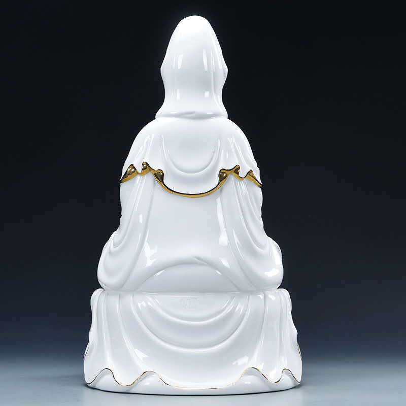 Chenrezig Bodhisattva Avalokitesvara Success Ceramic Statue Home Decoration - Image 7
