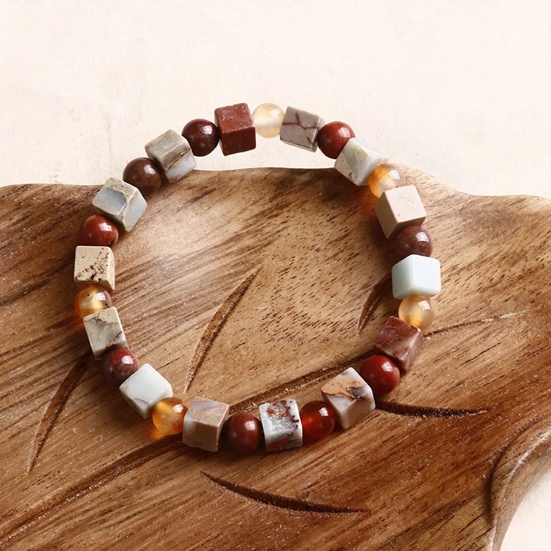 Natural Stone Sea Sediment Jasper Agate Protection Bracelet - Image 8