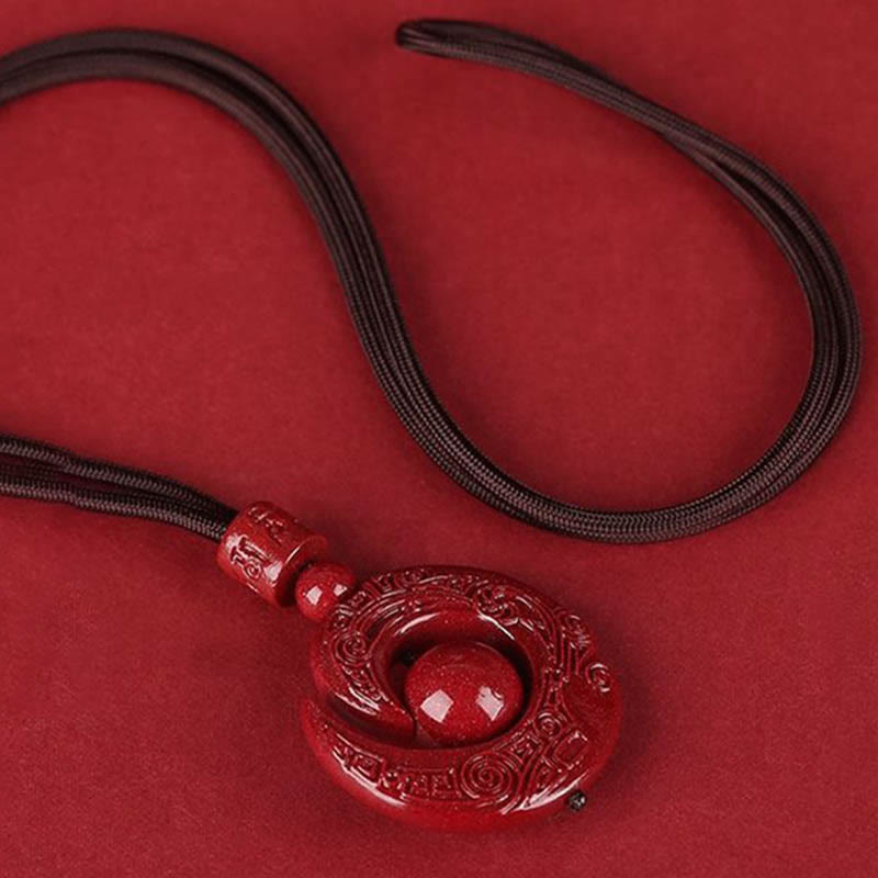 One's Luck Improves Design Patern Natural Cinnabar Concentration Necklace Pendant - Image 10
