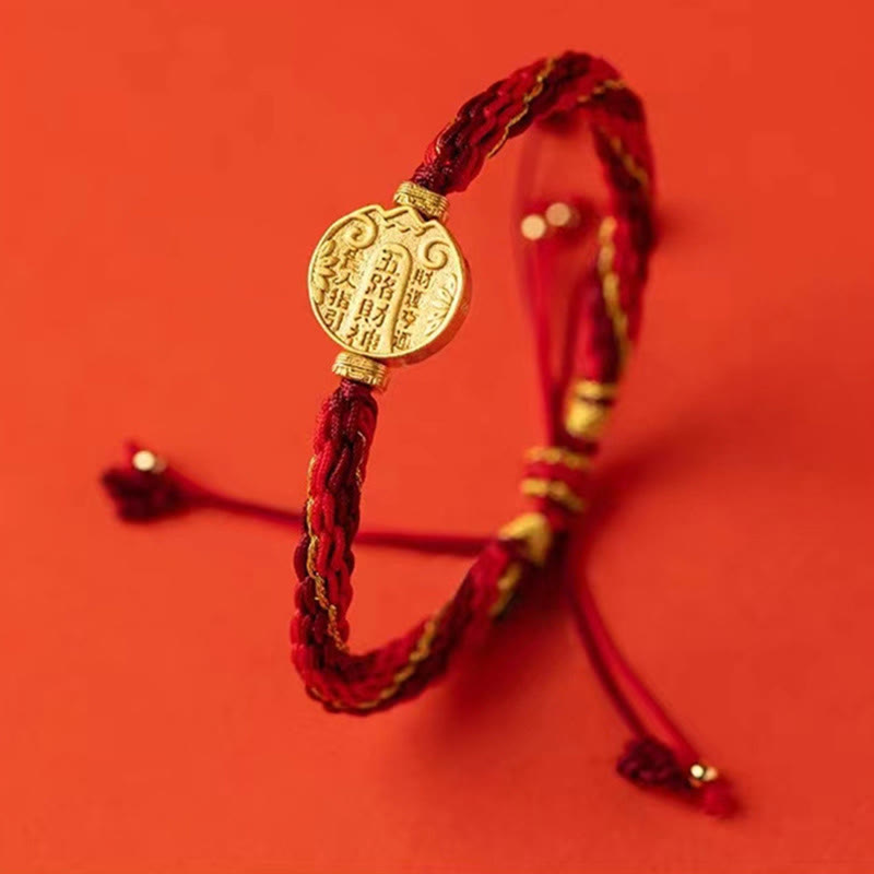 Five Directions Gods of Wealth Handmade Reincarnation Knot Protection String Braid Bracelet - Image 3