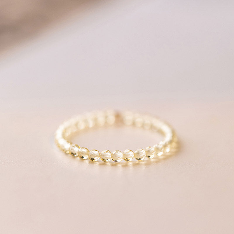 Natural Citrine Happiness Prosperity Ring