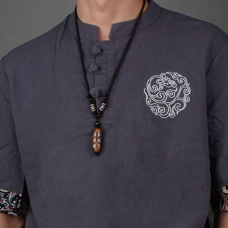 Tibet Om Mani Padme Hum Dzi Bead Avalokitesvara Pattern Wealth Necklace Pendant - Image 10