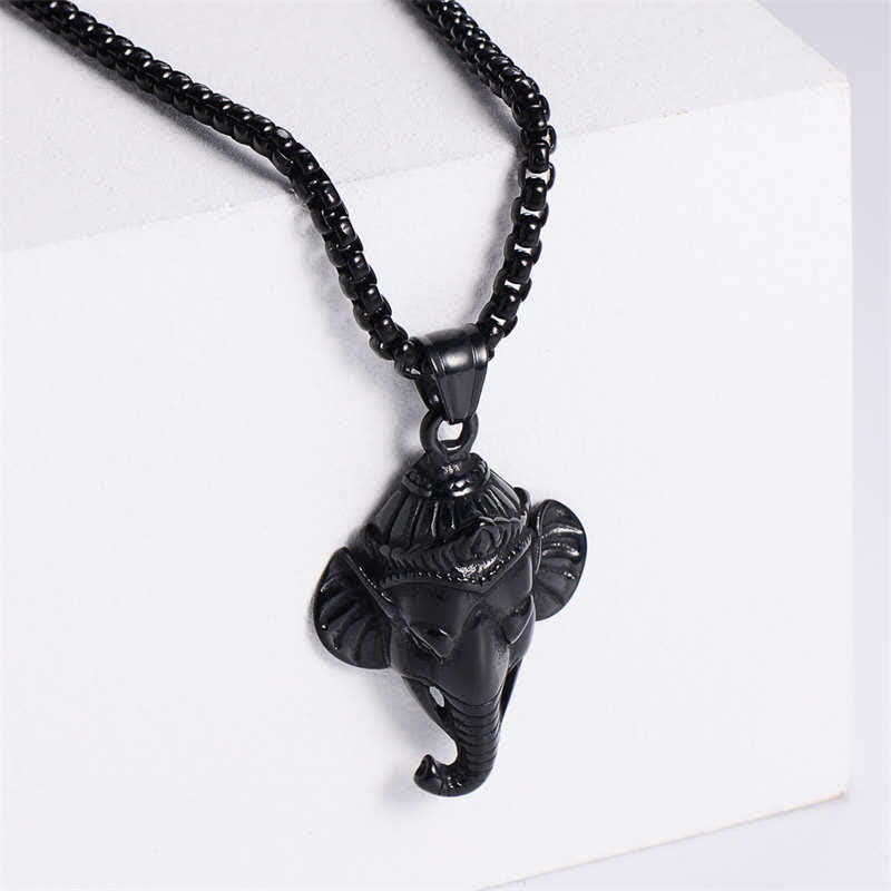 Ganesh Ganpati Elephant Titanium Steel Protection Pendant Necklace - Image 7