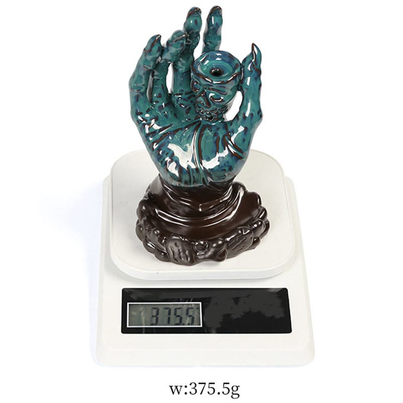 Halloween Ghost Hand Skull Head Ceramic Peace Healing Incense Burner Decoration - Image 17
