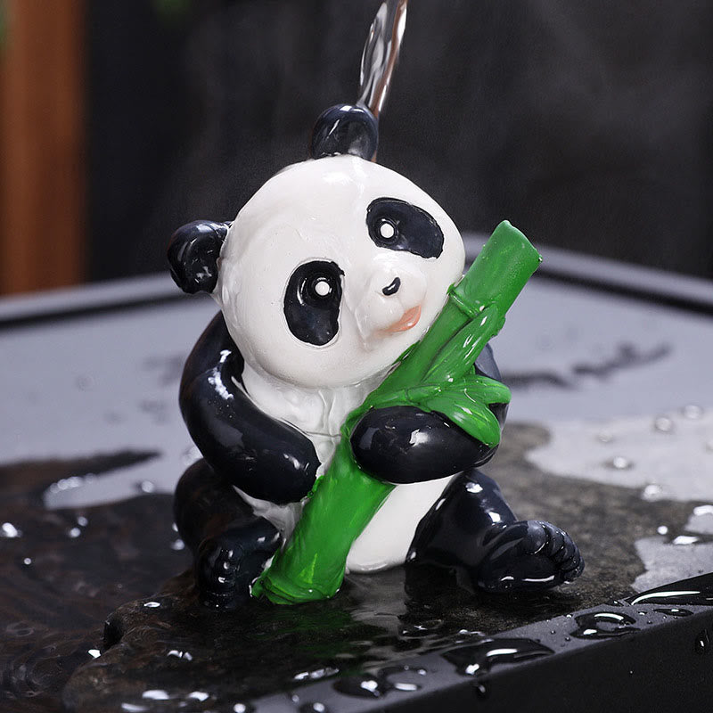 Color Changing Small Cute Panda Bamboo Tea Pet Resin Home Figurine Decoration
