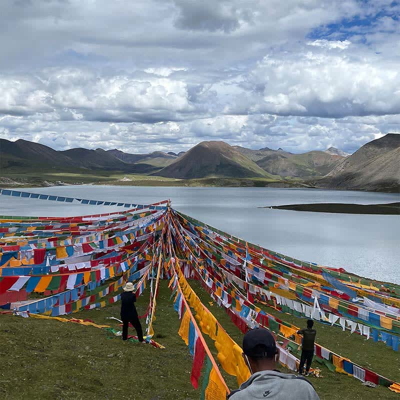 Tibetan 5 Colors Windhorse Auspicious Outdoor 25 Pcs Prayer Flag - Image 3