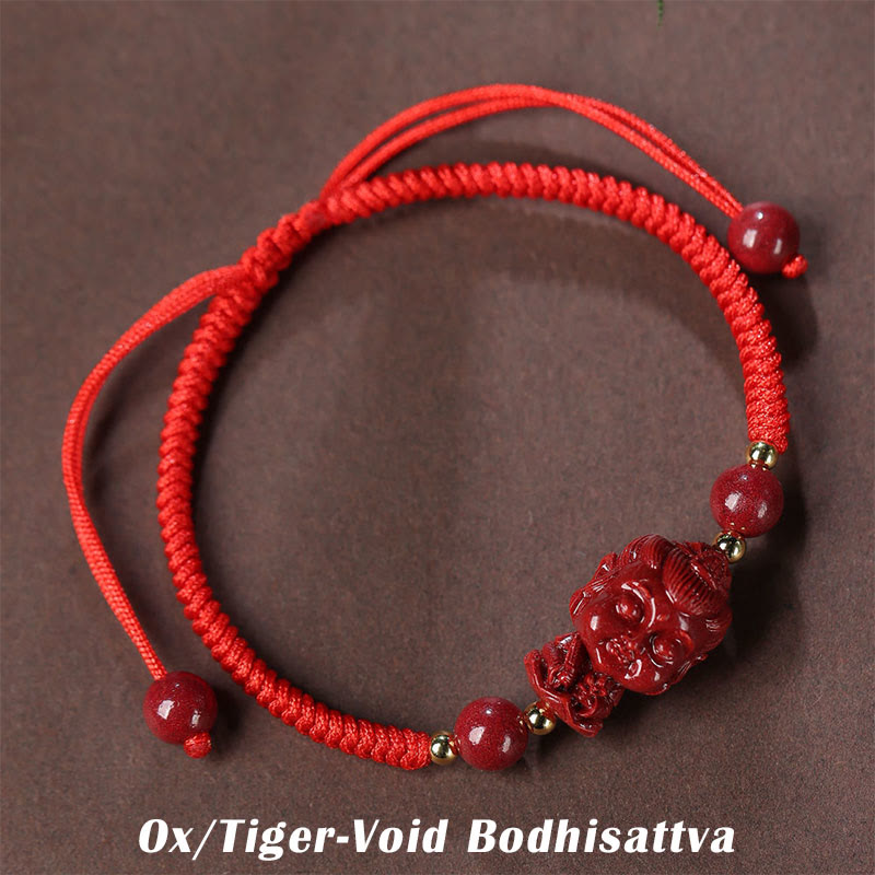 Chinese Zodiac Natal Buddha Cinnabar Amulet Blessing String Bracelet - Image 4