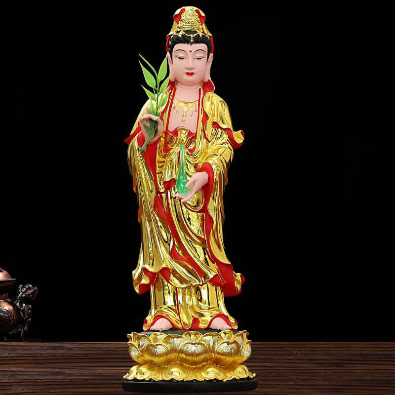 Chenrezig Bodhisattva Avalokitesvara Figurine Harmony Resin Statue Home Decoration - Image 3