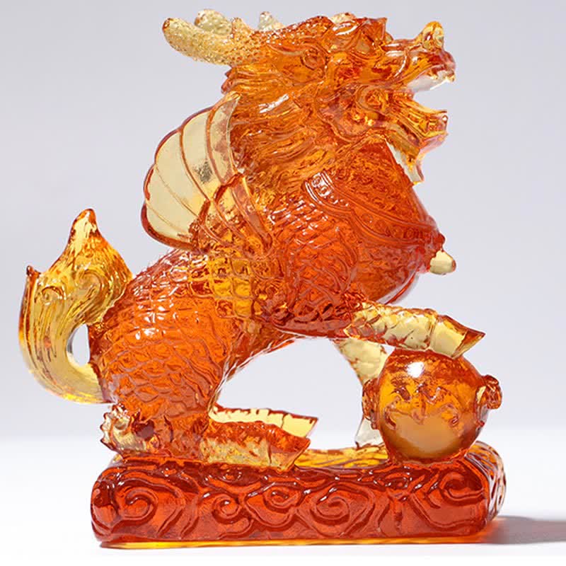 Feng Shui Kirin Handmade Liuli Crystal Art Piece Fortune Home Office Decoration - Image 10