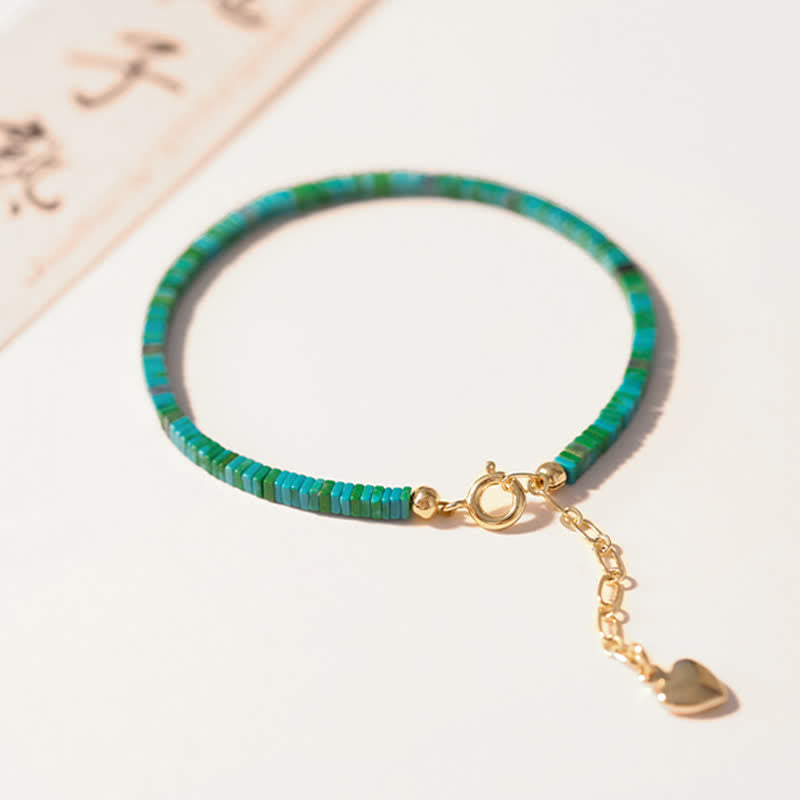 Turquoise Beaded Friendship Strength Chain Bracelet - Image 6