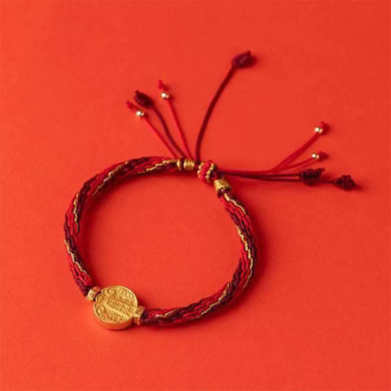 Five Directions Gods of Wealth Handmade Reincarnation Knot Protection String Braid Bracelet - Image 7