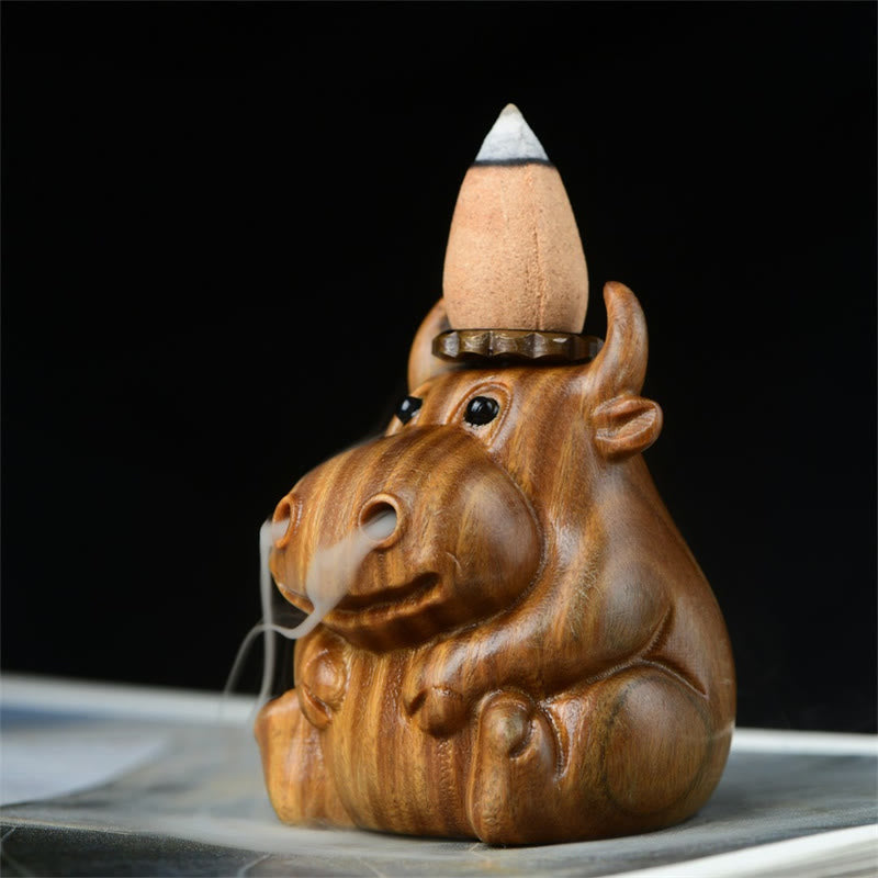 Green Sandalwood Cute Calf Pattern Meditation Backflow Incense Burner Decoration - Image 5