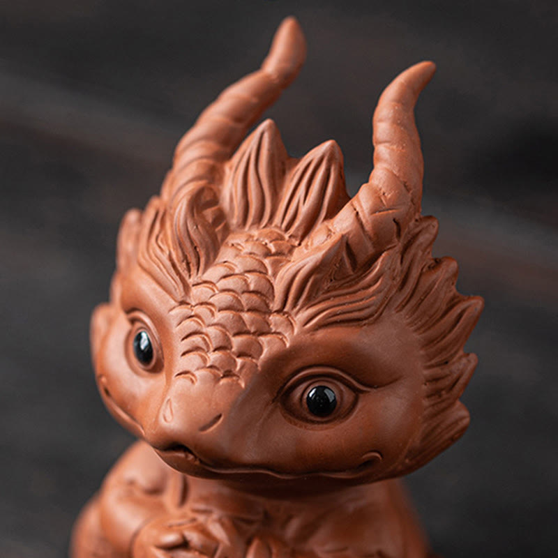 Luck Dragon Wealth Tea Pet Purple Clay Figurine Decoration - Image 13