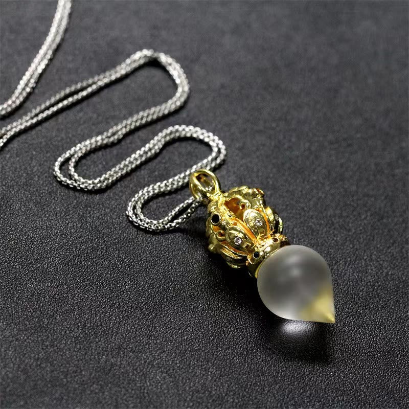 Tibetan Dorje Vajra 4 Prong Lotus Liuli Crystal Strength Necklace Pendant - Image 23