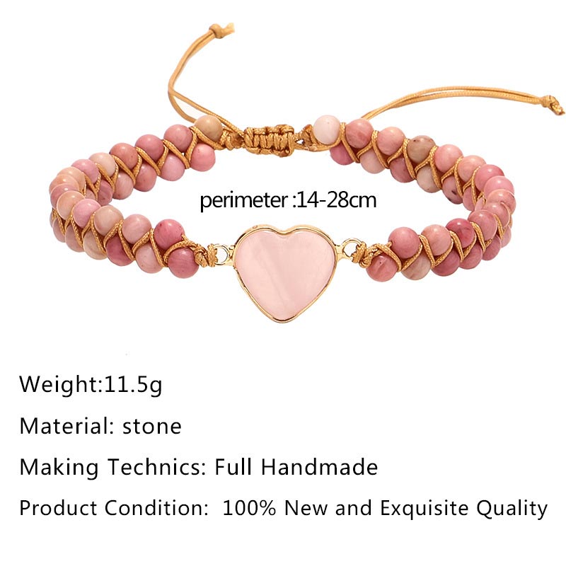 Natural Rhodonite Love Heart Healing Bracelet - Image 6