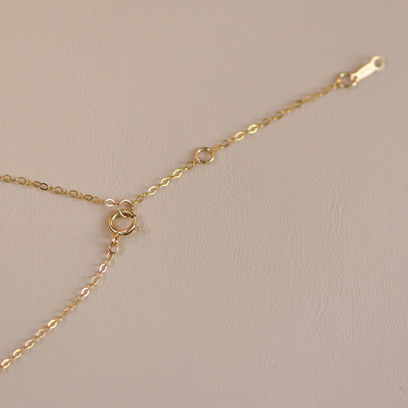 14K Gold Plated Pearl Hetian Jade Shell Luck Cat Kitten Necklace Pendant - Image 10