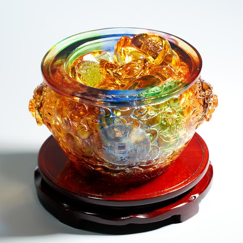 Handmade Liuli Crystal Treasure Bowl Art Piece Home Decoration - Image 22