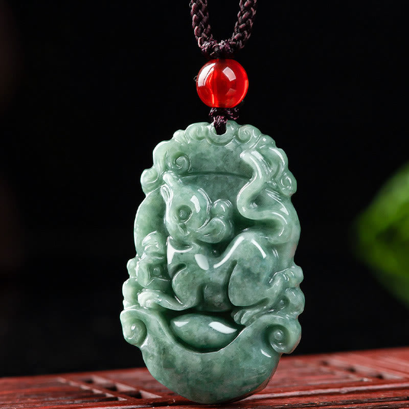 Natural Jade 12 Chinese Zodiac Prosperity Necklace Pendant - Image 11