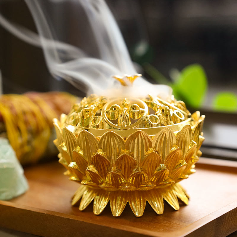 Tibetan Lotus Shaped Purify Incense Burner - Image 10