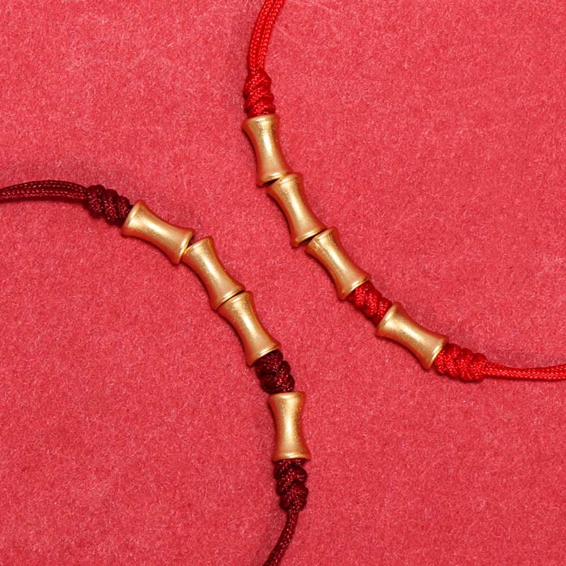 925 Sterling Silver Bamboo Design Protection Luck Braided Bracelet - Image 14