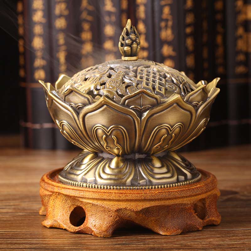 Tibetan Lotus Shaped Purify Incense Burner - Image 12