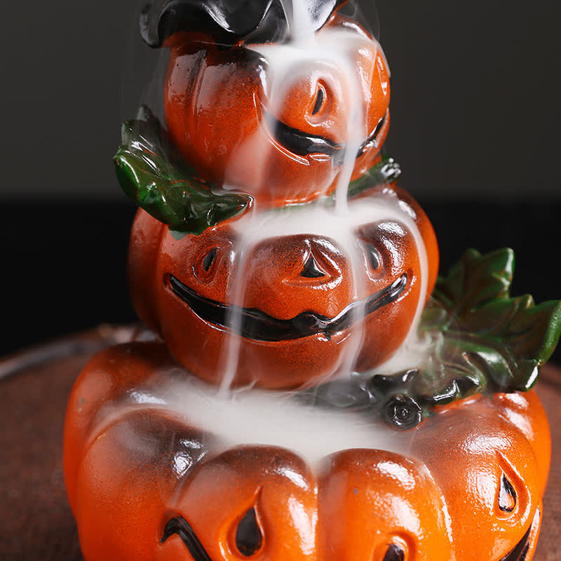 Halloween Pumpkins Ghost Resin Backflow Smoke Fountain Incense Burner Decoration - Image 3