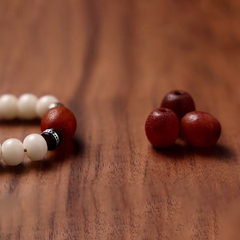 Tibet 108 Mala Beads Bodhi Seed Bagua Vajra Dzi Bead Gray Agate Wealth Bracelet - Image 6