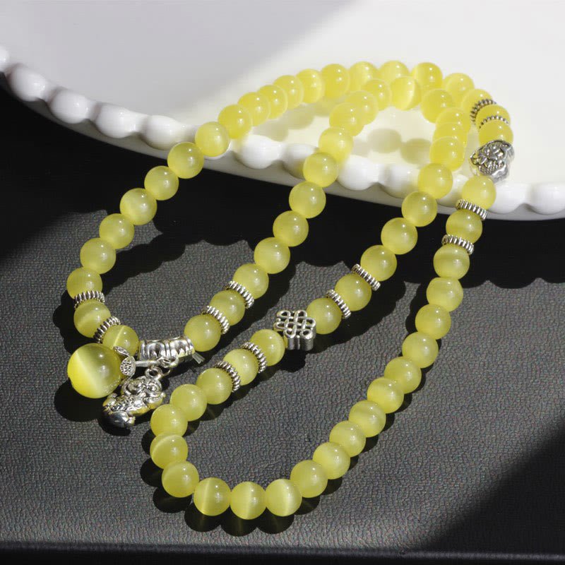 Cat Eye PiXiu Support Triple Wrap Bracelet - Image 16