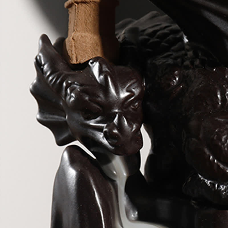 Nordic Dragon Ceramic Backflow Smoke Fountain Meditation Healing Incense Burner Led Ball Decoration - Image 19