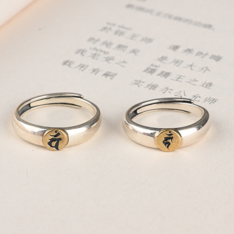 Tibetan Om Mani Padme Hum Carved Chinese Zodiac Natal Buddha Peace Ring - Image 45