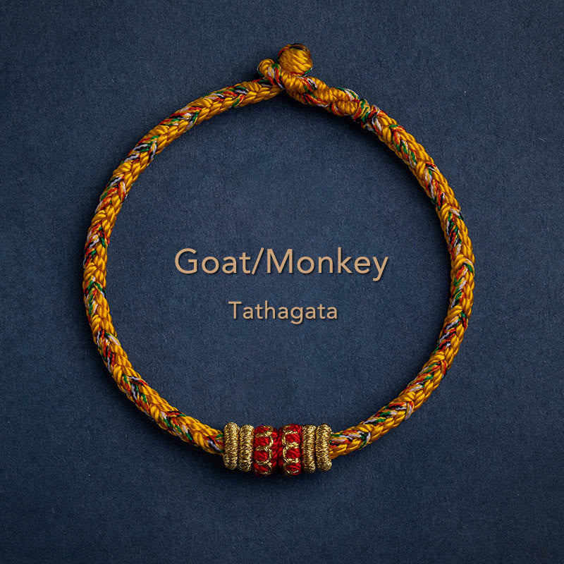 Tibet Handmade Chinese Zodiac Natal Buddha Luck Strength Braided String Bracelet - Image 21