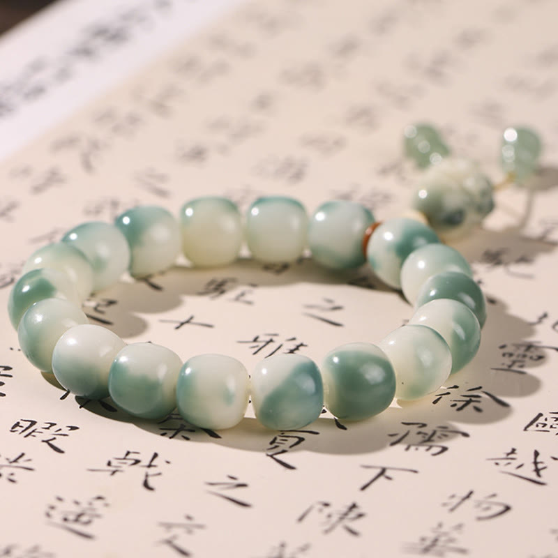 Gradient Bodhi Seed Nine Tailed Fox Cat Paw Claw Pine Cone Peace Bracelet - Image 7