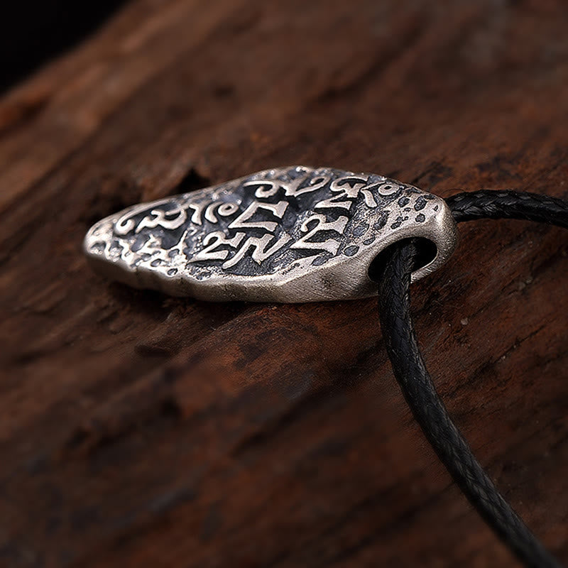 Tibetan 925 Sterling Silver Om Mani Padme Hum Dorje Vajra Engraved Strength Necklace Pendant - Image 6