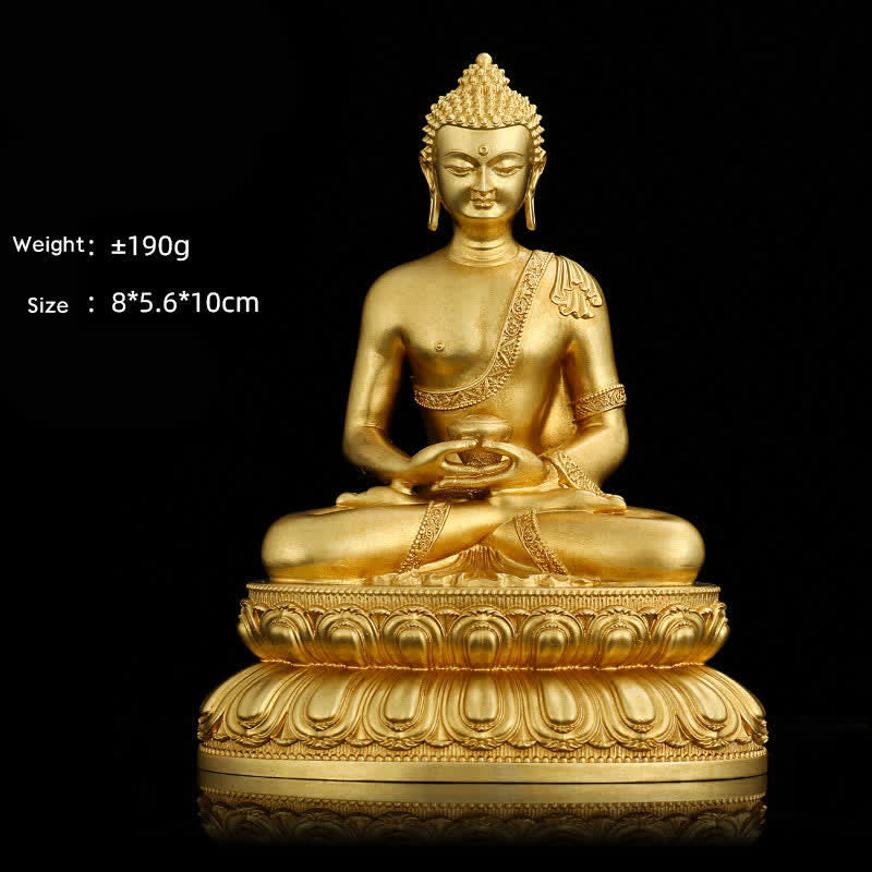 Shakyamuni Amitabha Medicine Buddha Figurine Serenity Copper Statue Home Decoration - Image 4