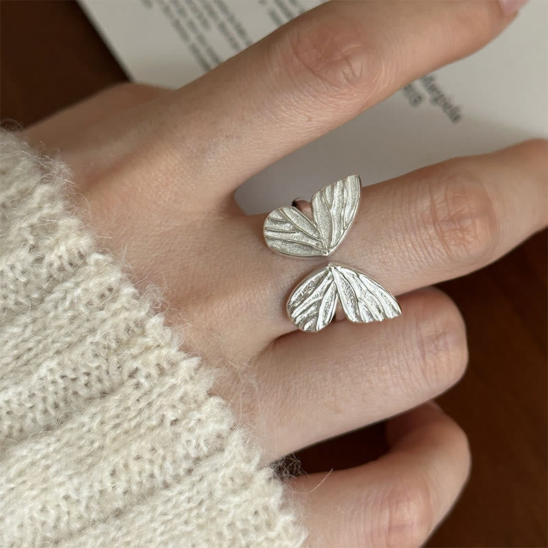 925 Sterling Silver Butterfly Love Freedom Ring