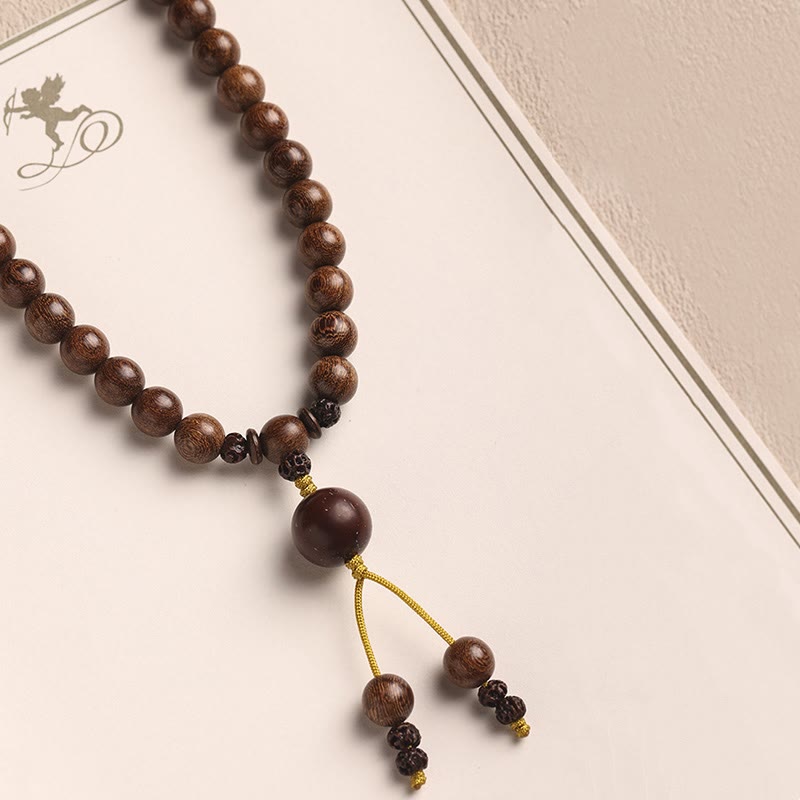 Sandalwood Small Leaf Red Sandalwood Bodhi Seed Purification Double Wrap Bracelet - Image 16